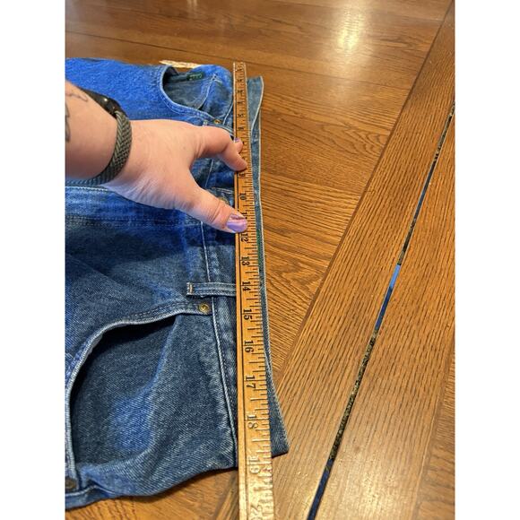 Cabelas 100% Cotton Denim Indigo Blues Jeans Men Sz 38x30 Straight Leg Pants Zip - Picture 3 of 7